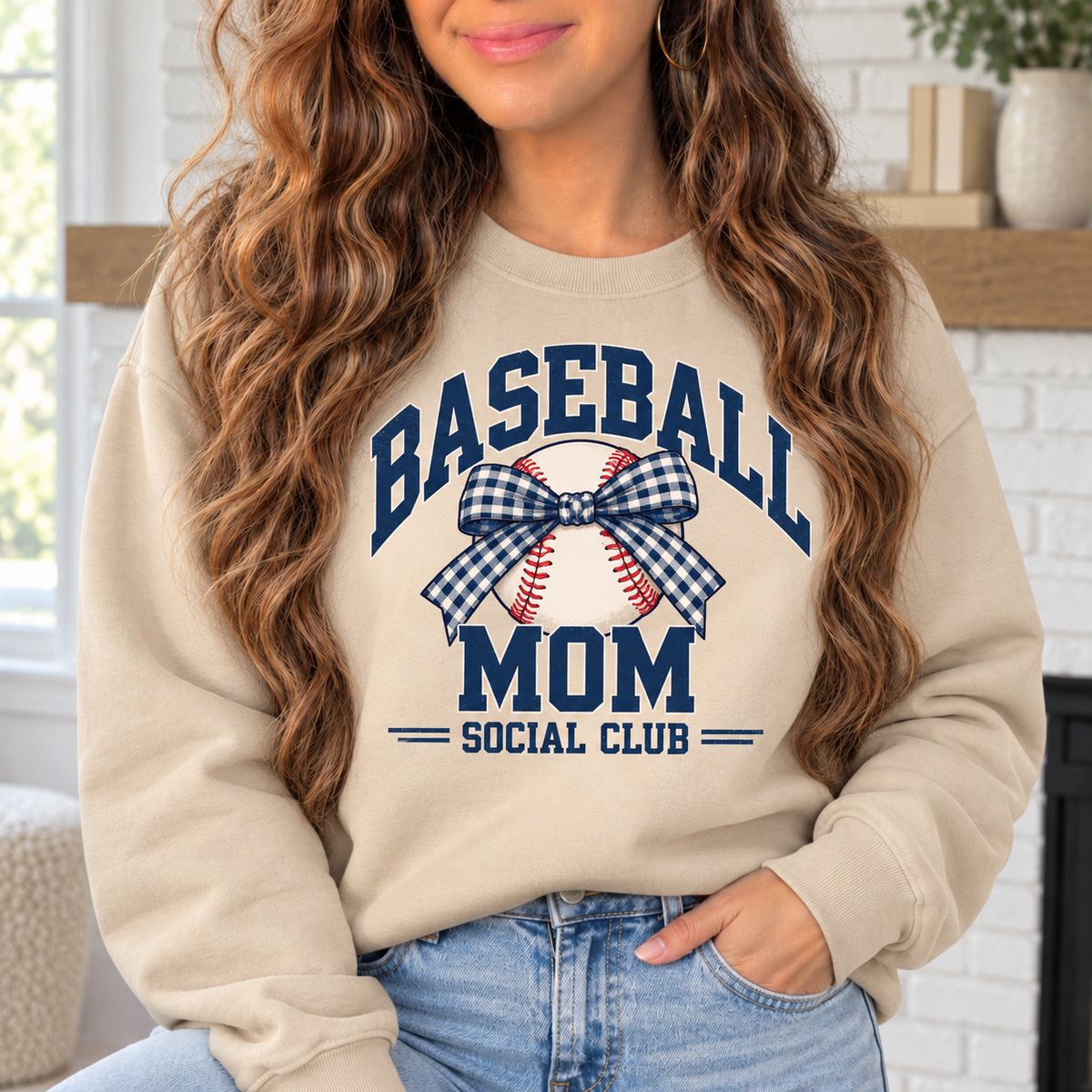 Baseball Mom Social Club boutique modeled mockup