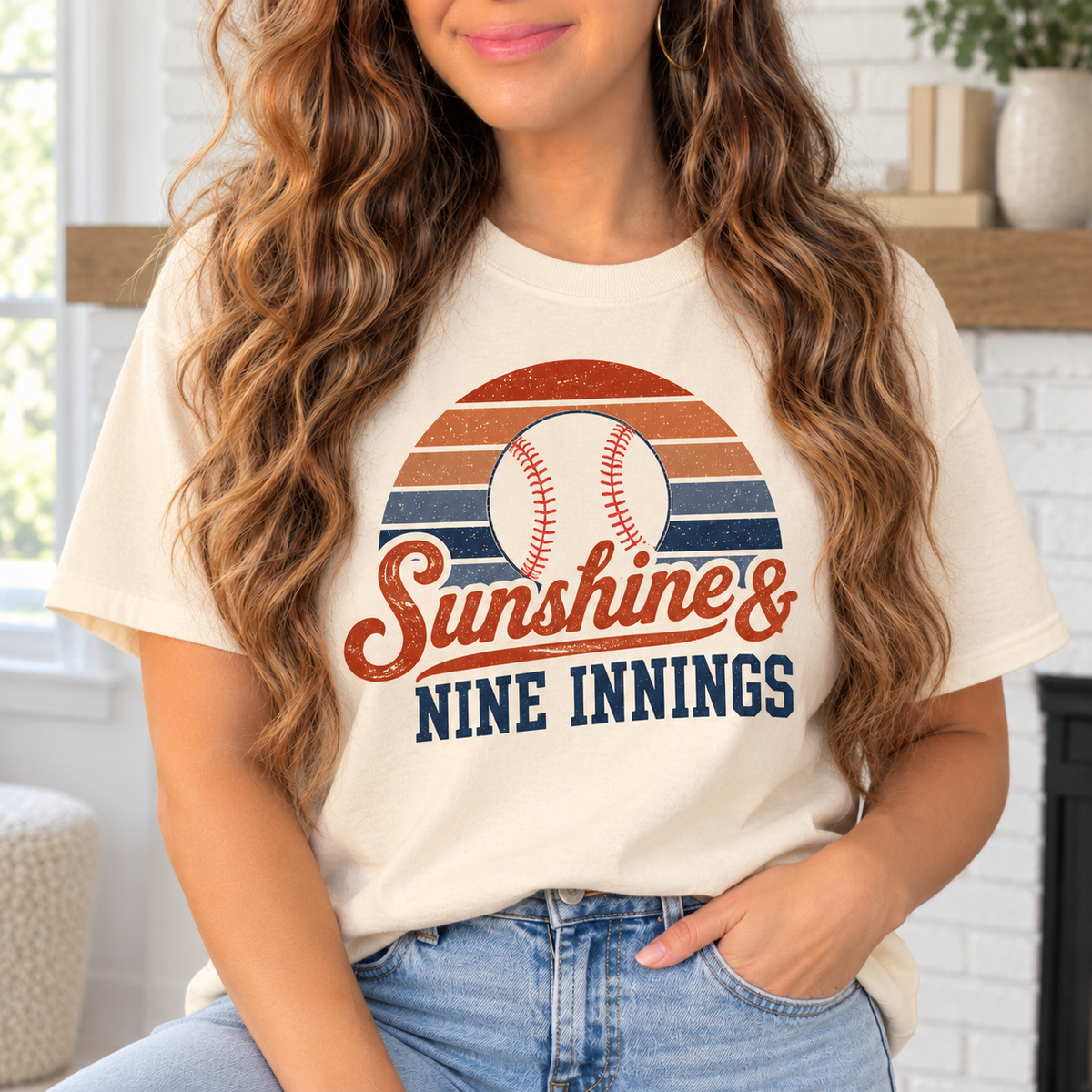 Sunshine & Nine Innings boutique modeled mockup