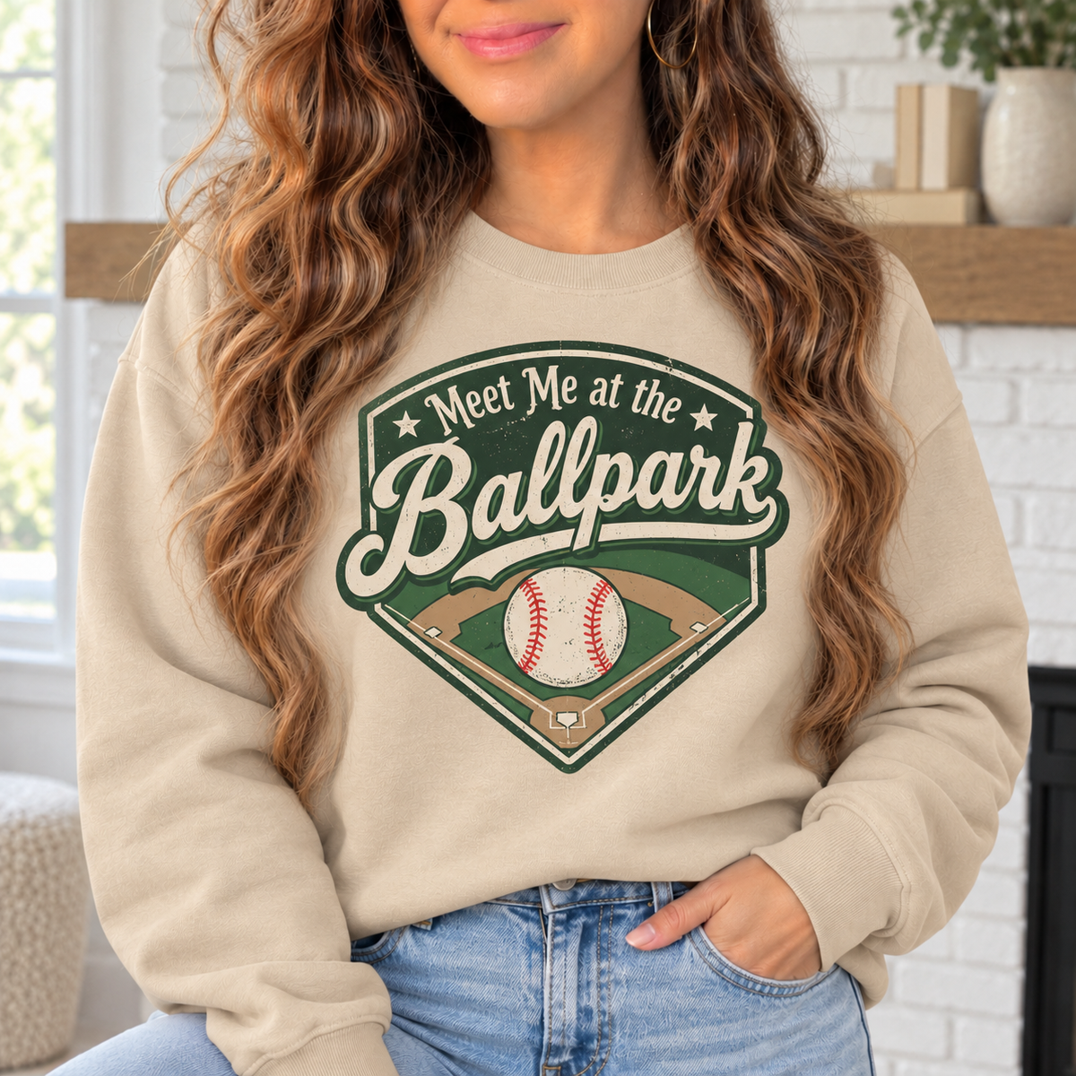 Meet Me at the Ballpark boutique modeled mockup