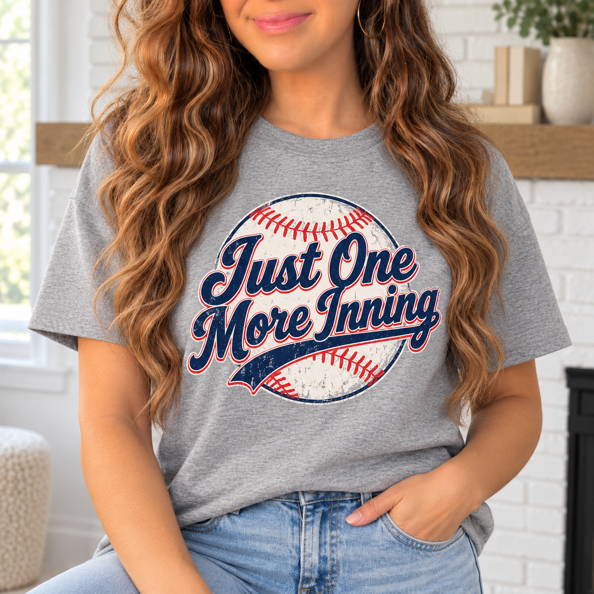 Just One More Inning boutique modeled mockup