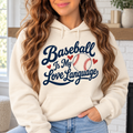 Baseball Is My Love Language boutique modeled mockup