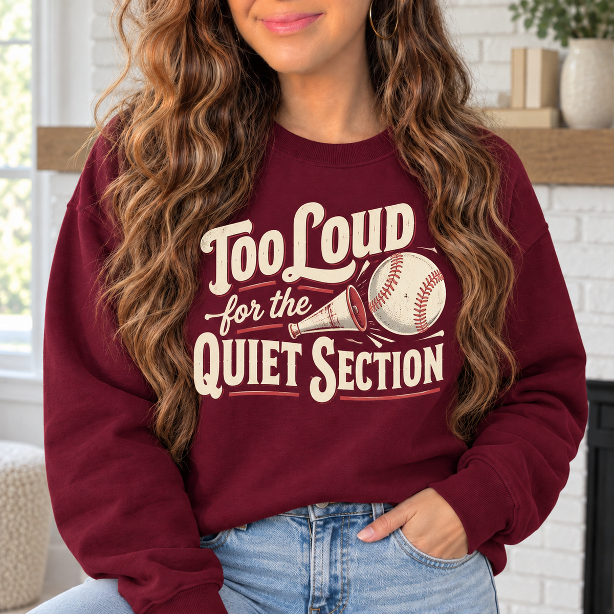 Too Loud for the Quiet Section boutique modeled mockup