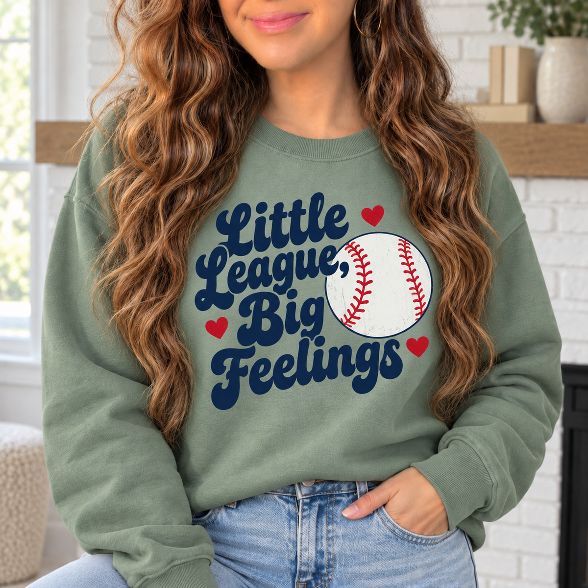 Little League, Big Feelings boutique modeled mockup