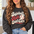 Baseball Hair, Don’t Care boutique modeled mockup