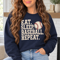 Eat, Sleep, Baseball, Repeat boutique modeled mockup