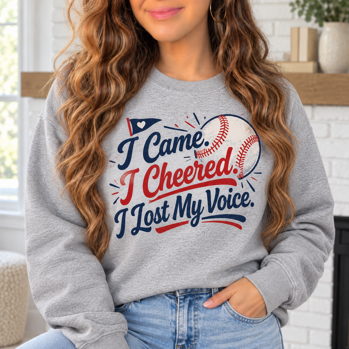 I Came, I Cheered, I Lost My Voice boutique modeled mockup