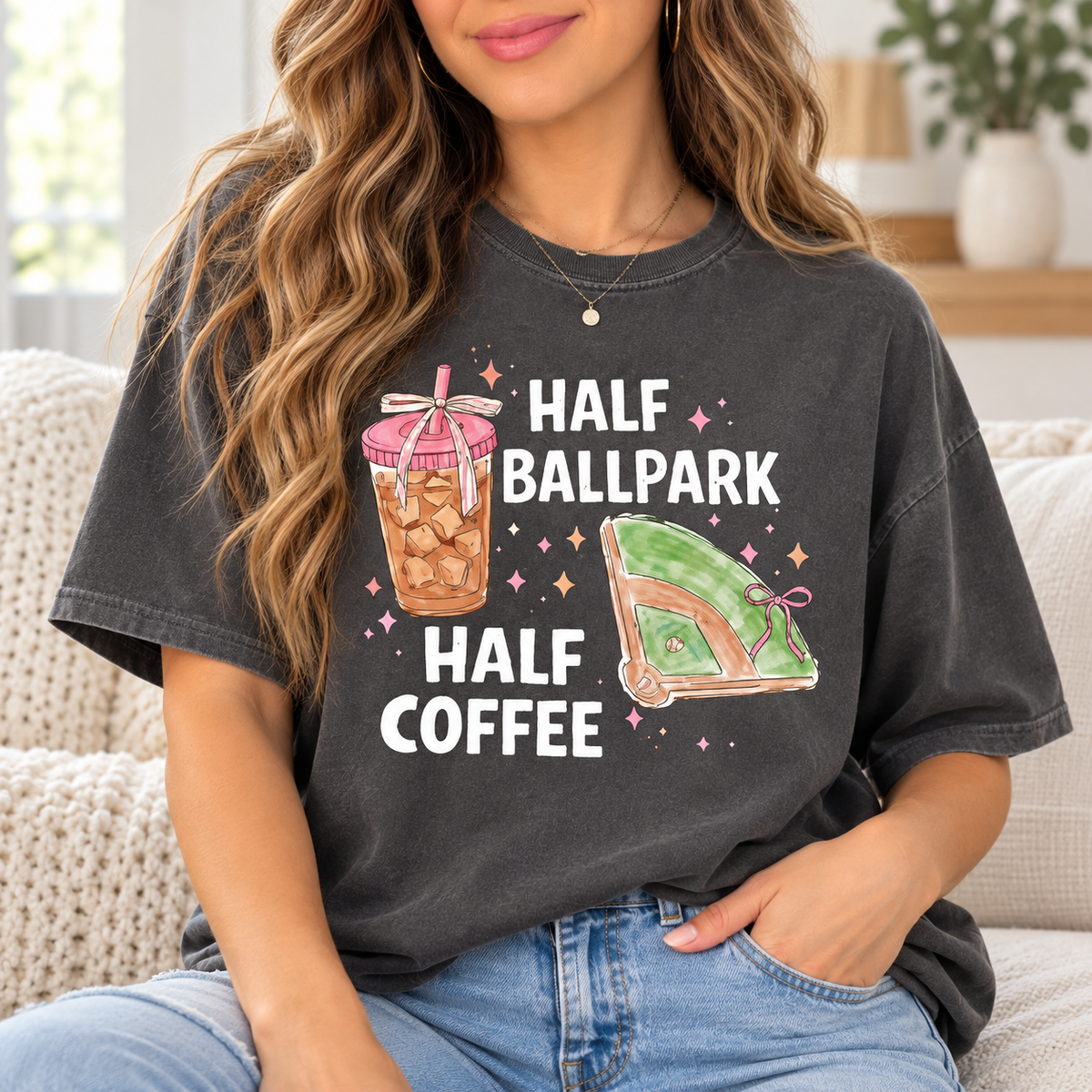 Half Ballpark, Half Coffee boutique modeled mockup
