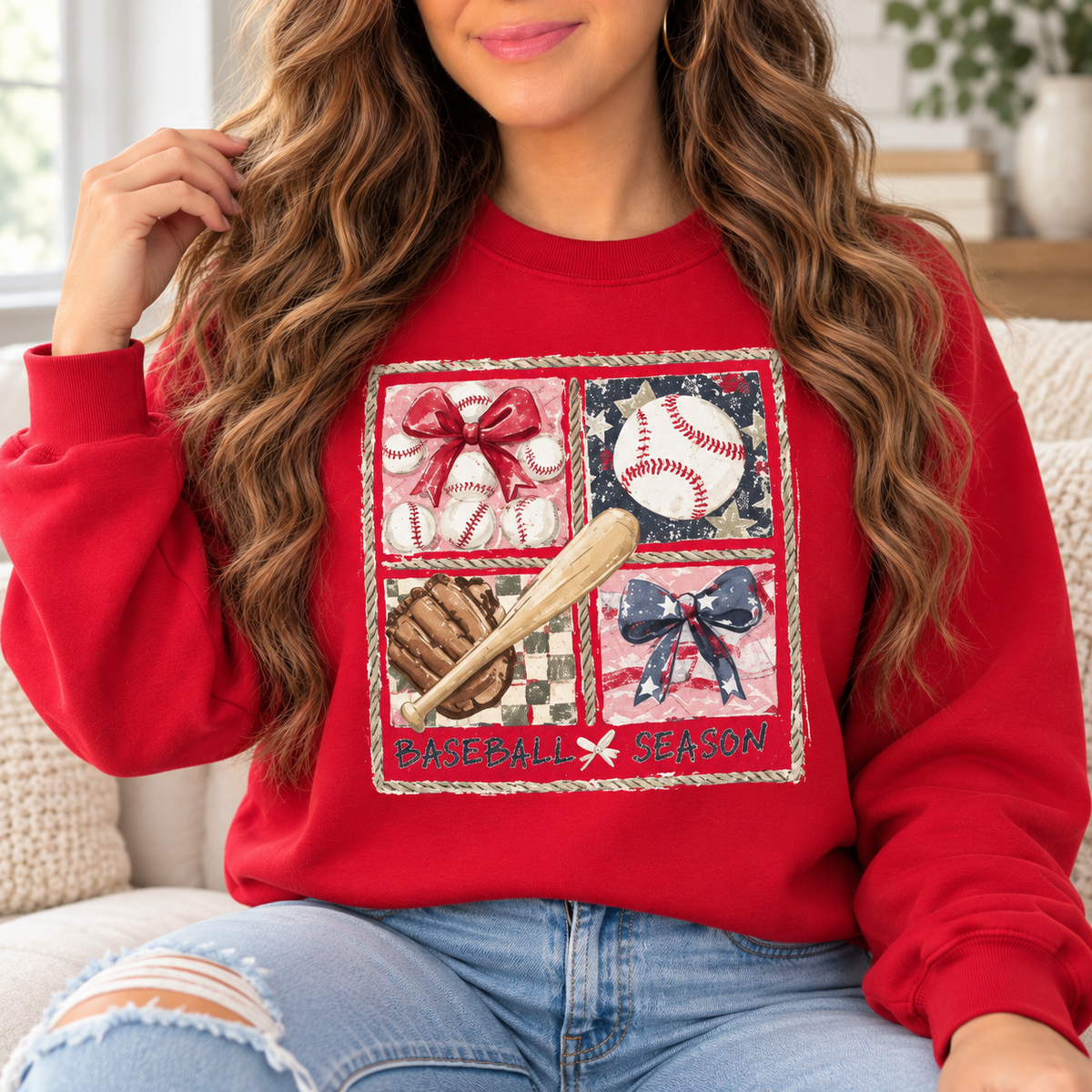 Baseball Season: Vintage Collage boutique modeled mockup
