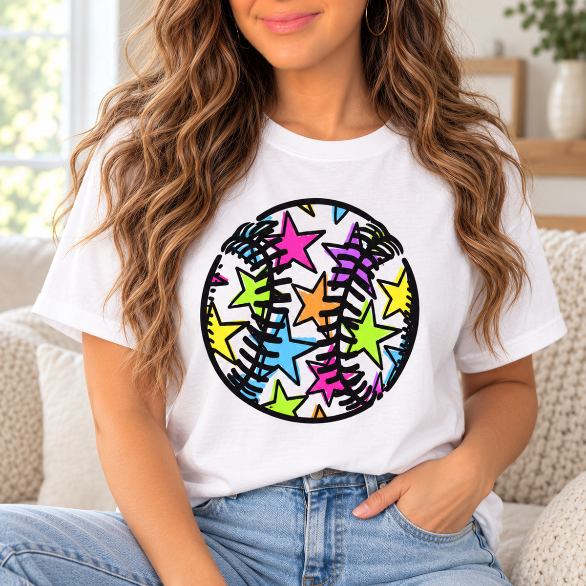 Baseball: Neon Stars boutique modeled mockup