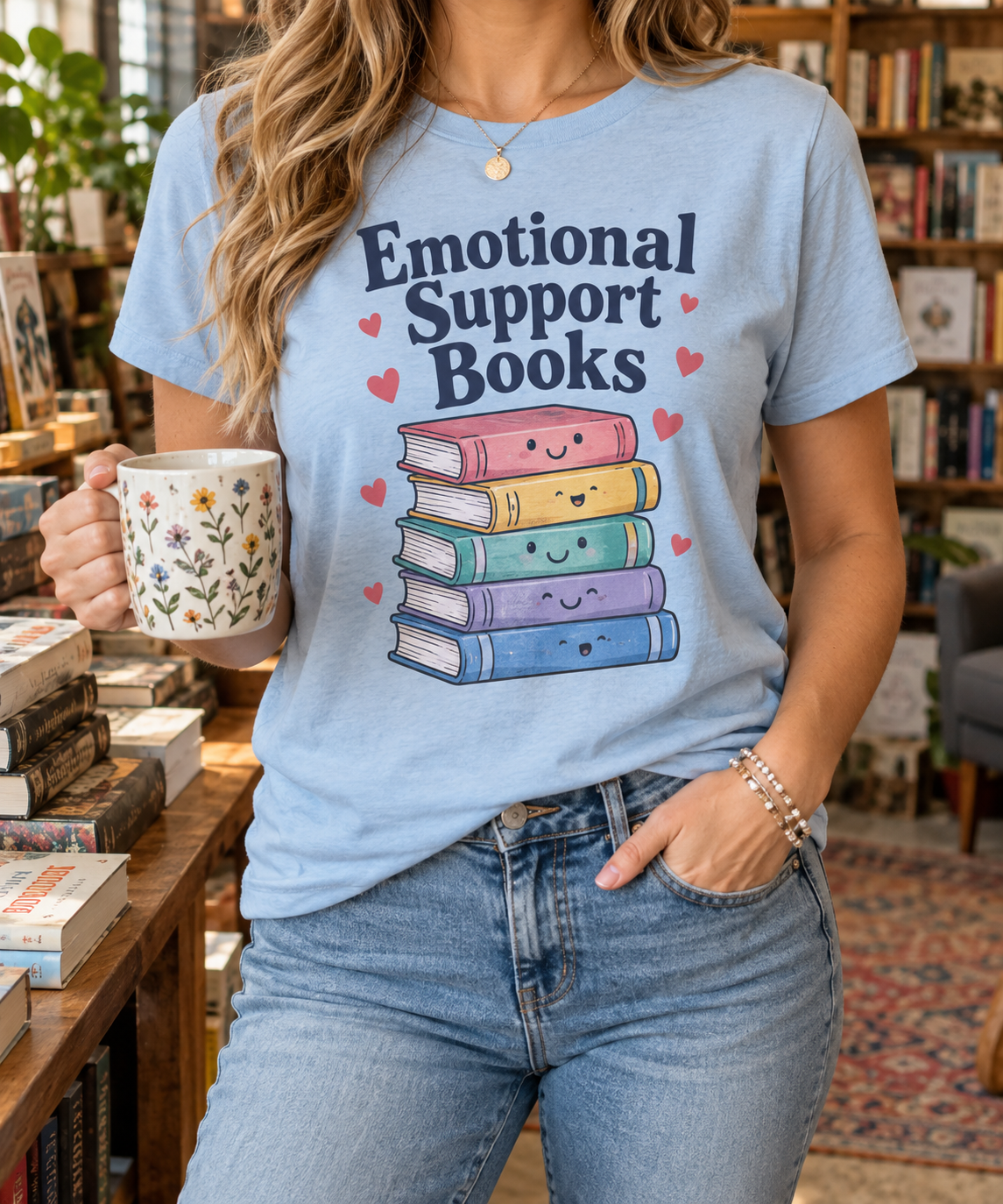 Emotional Support Books boutique modeled mockup