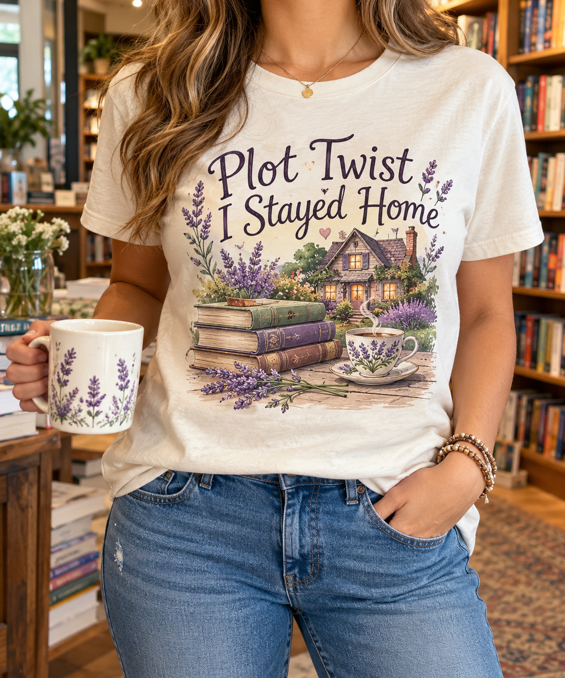 Plot Twist, I Stayed Home: Cottage boutique modeled mockup