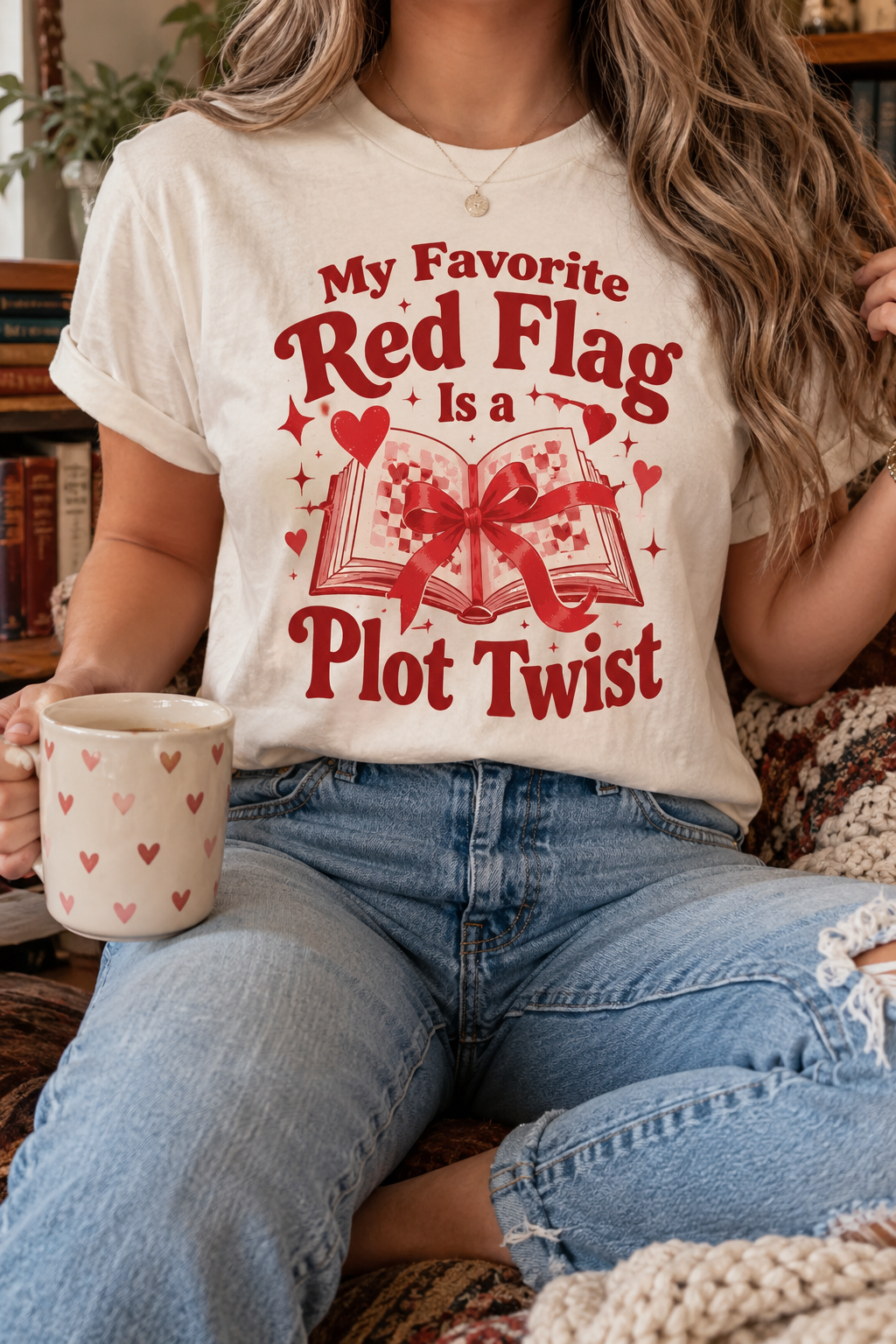 My Favorite Red Flag Is a Plot Twist boutique modeled mockup