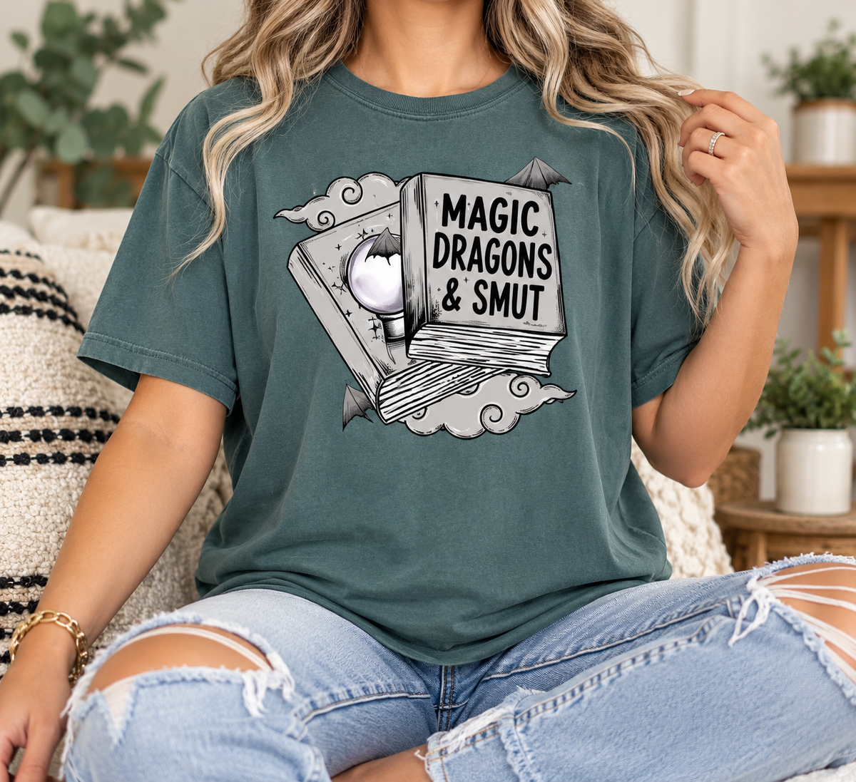 Magic, Dragons & Smut boutique modeled mockup