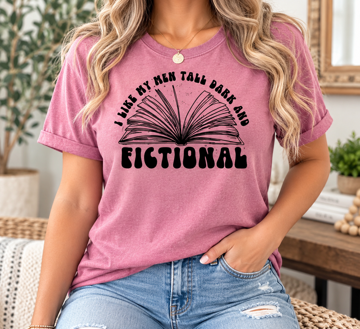 Tall, Dark & Fictional: Open Book boutique modeled mockup