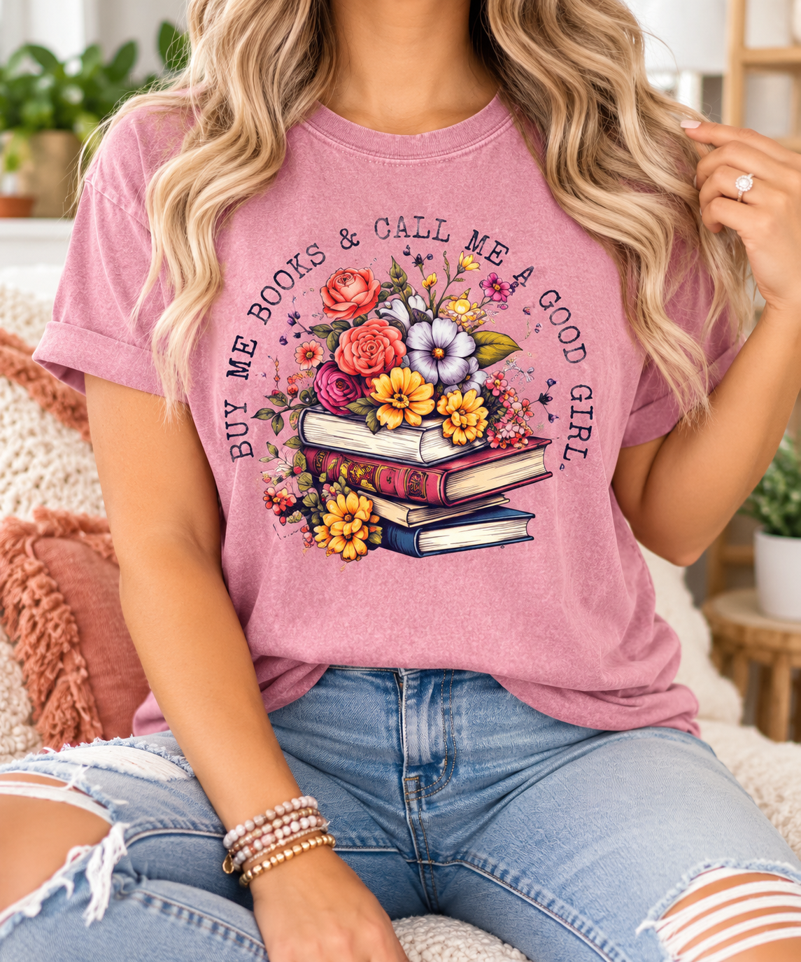 Buy Me Books & Call Me a Good Girl boutique modeled mockup