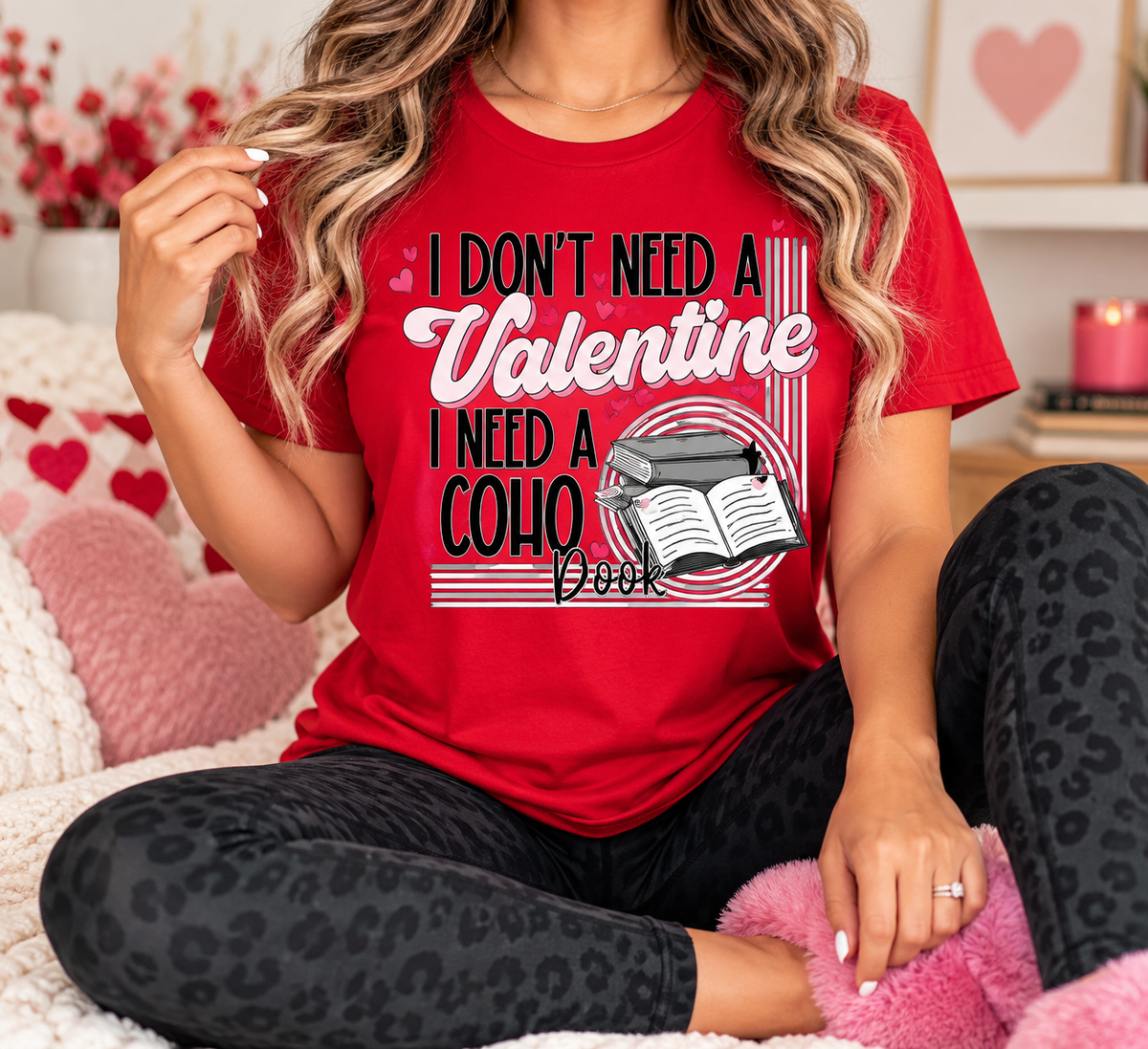 I Don’t Need a Valentine, I Need a CoHo Book boutique modeled mockup