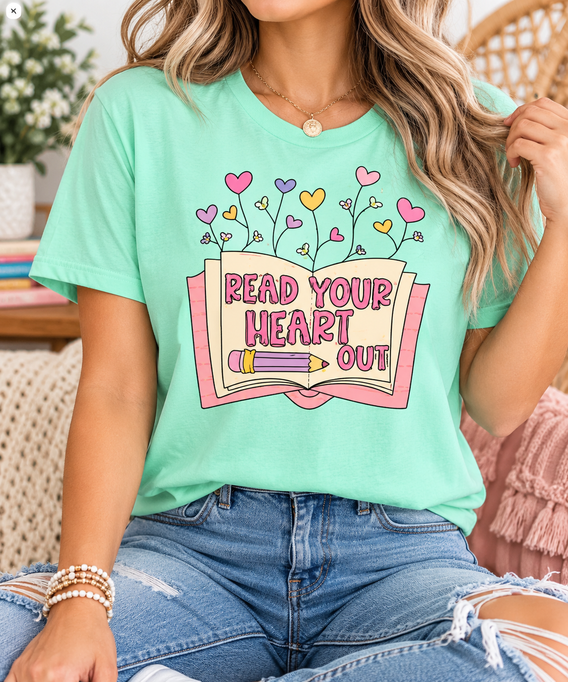 Read Your Heart Out boutique modeled mockup