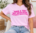She’s a Ten, but Cries over Fictional Characters boutique modeled mockup
