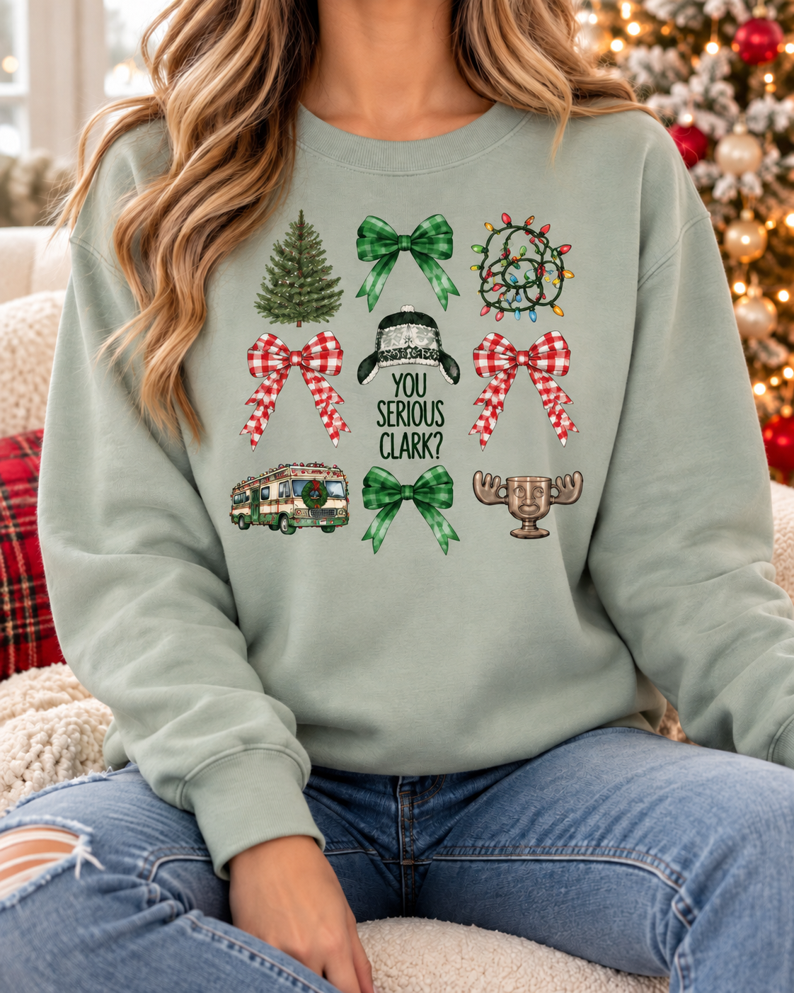 Christmas Vacation Coquette boutique modeled mockup