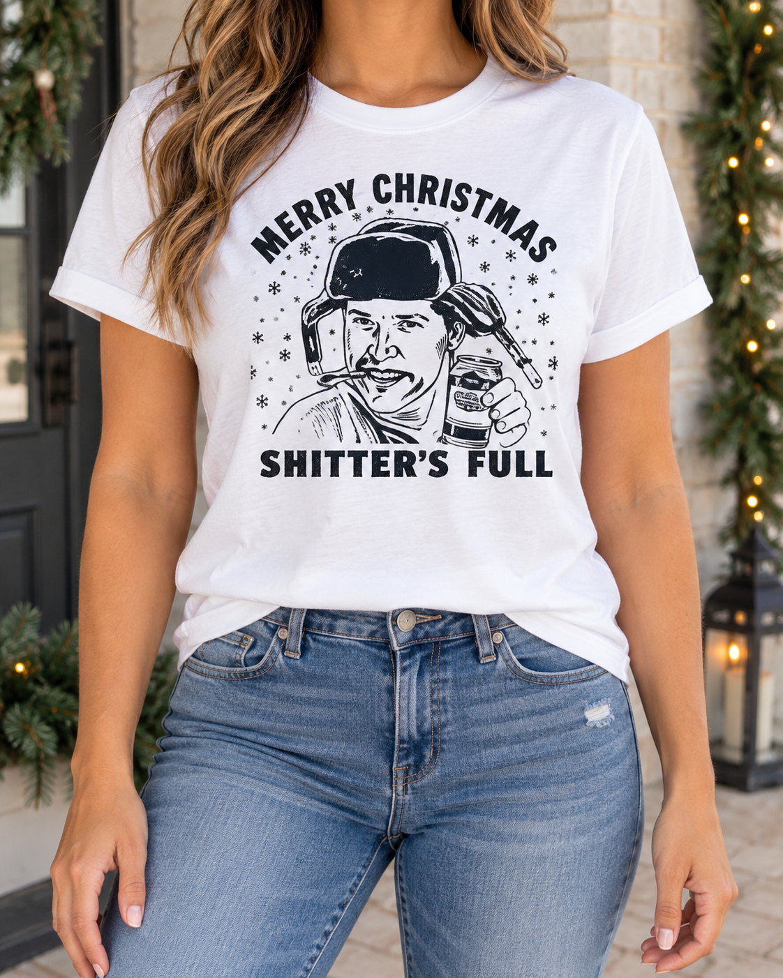 Merry Christmas — Shitter’s Full boutique modeled mockup