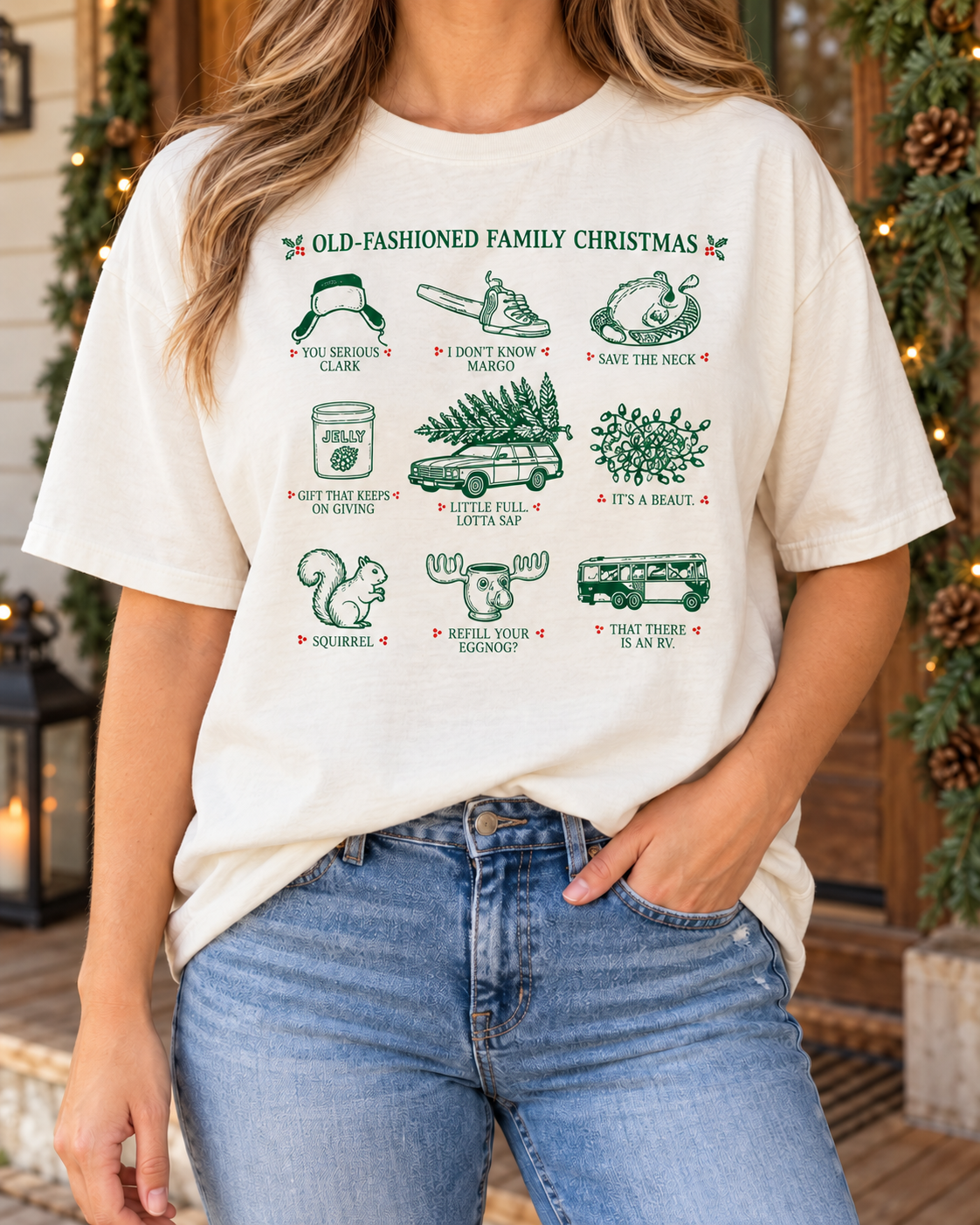 Old-Fashioned Family Christmas boutique modeled mockup