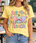 Egg-cited to Teach boutique apparel mockup, front design