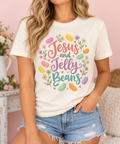 Jesus & Jelly Beans boutique apparel mockup, front design