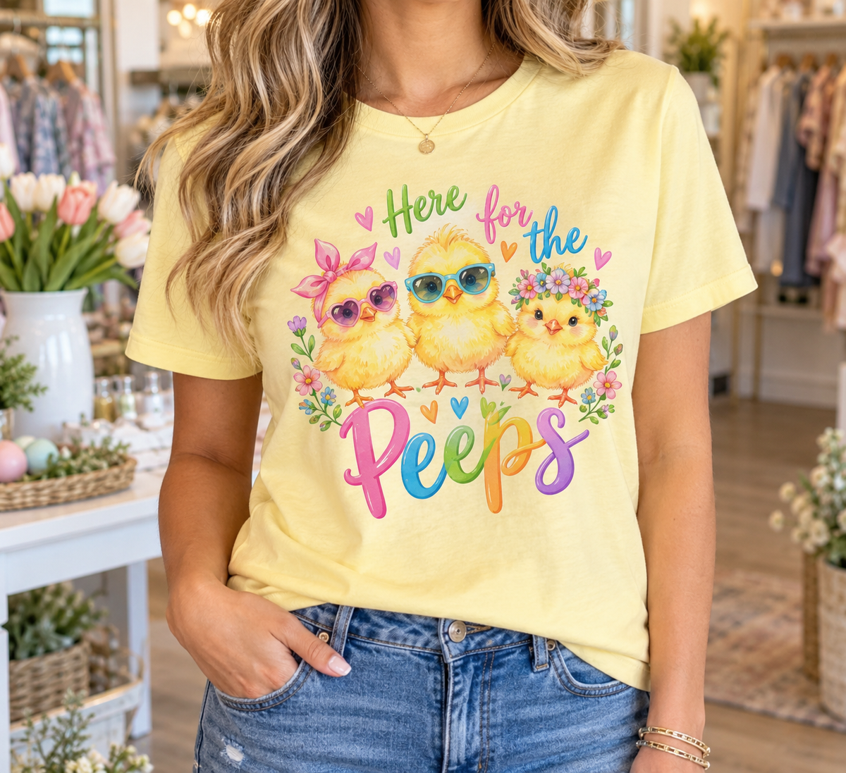 Here for the Peeps boutique apparel mockup, front design
