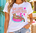 Tan Lines & Good Times: Pool Leopard boutique apparel mockup, front design