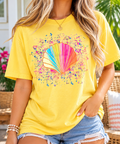 Rainbow Shell boutique apparel mockup, front design