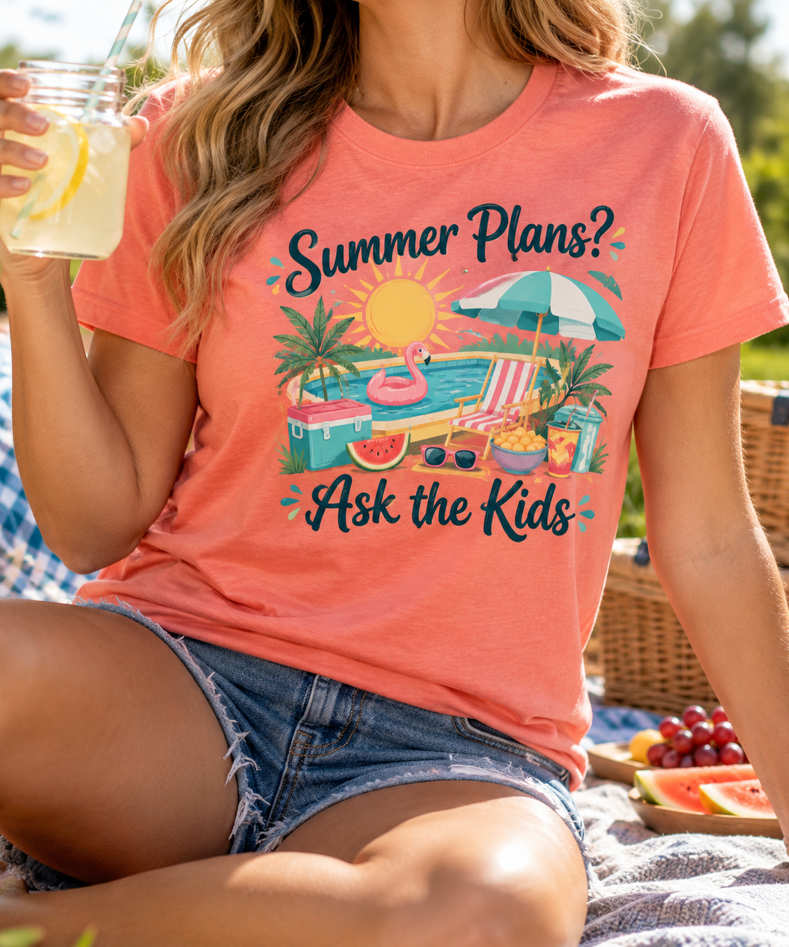 Summer Plans? Ask the Kids boutique apparel mockup, front design