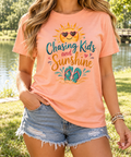 Chasing Kids & Sunshine boutique apparel mockup, front design