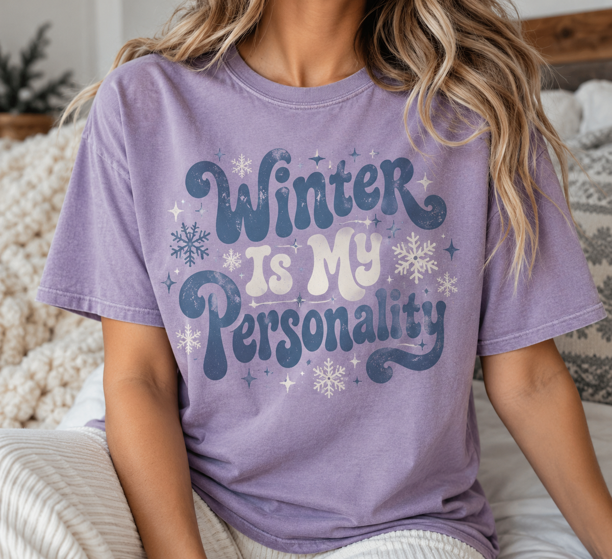 Winter Is My Personality boutique apparel mockup, front design