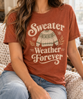 Sweater Weather Forever boutique apparel mockup, front design