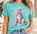 Winter Snow Leopard boutique apparel mockup, front design