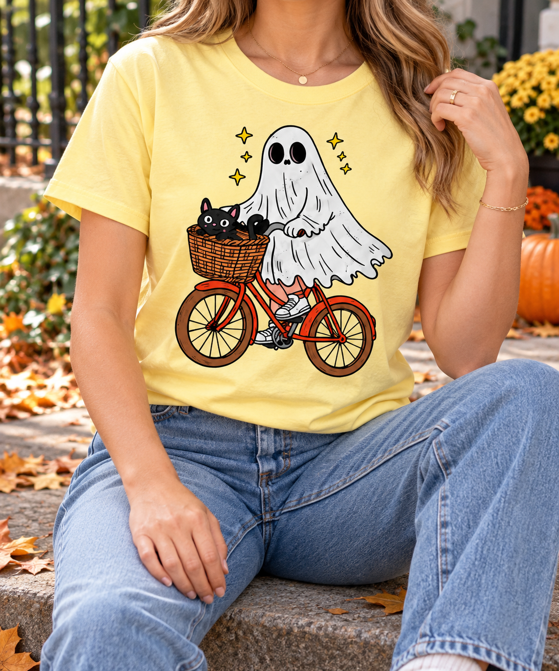 Ghost Bike Ride modeled shirt, cropped below the face