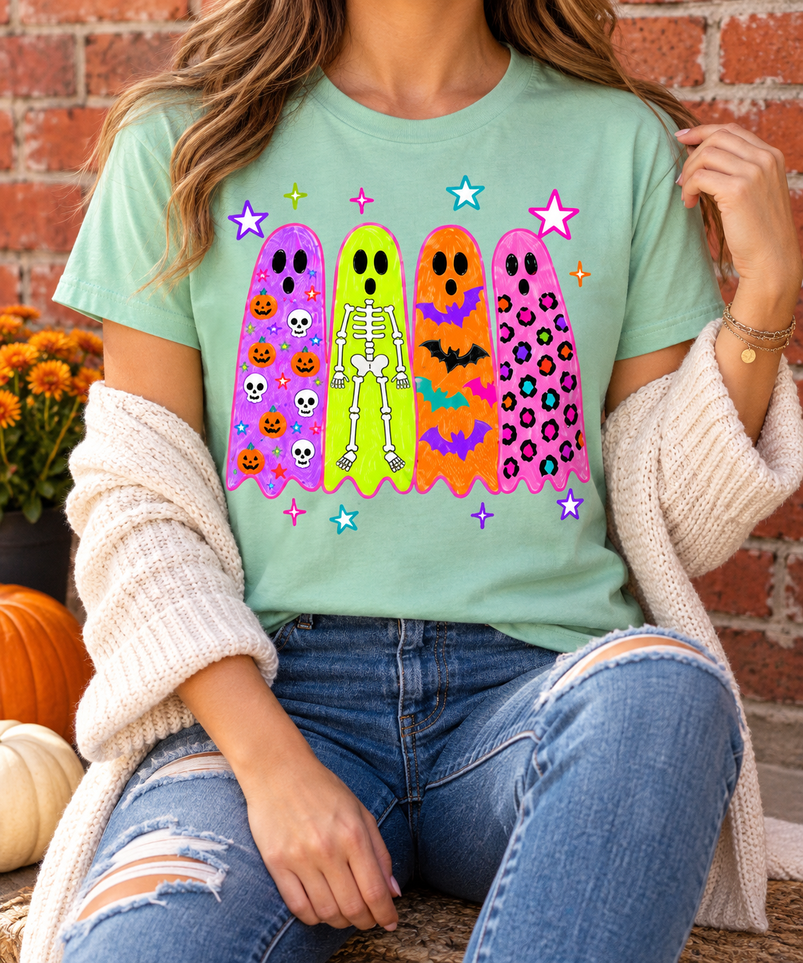 Ghost Squad modeled shirt, cropped below the face