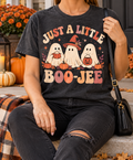 Just a Little Boo-Jee modeled shirt, cropped below the face