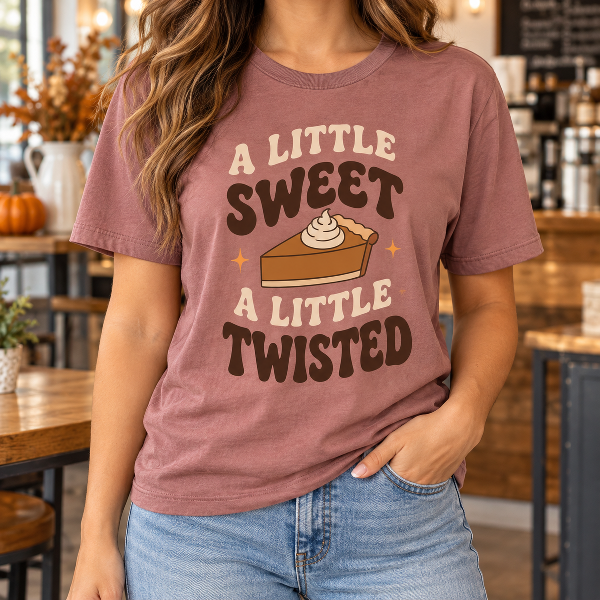 A Little Sweet, a Little Twisted boutique modeled mockup