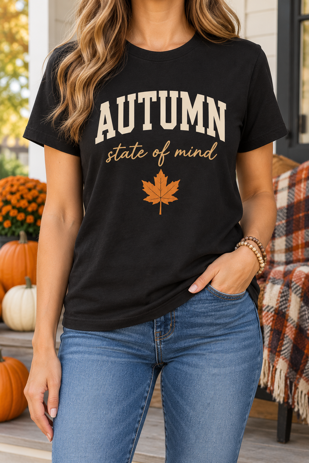 Autumn State of Mind boutique modeled mockup