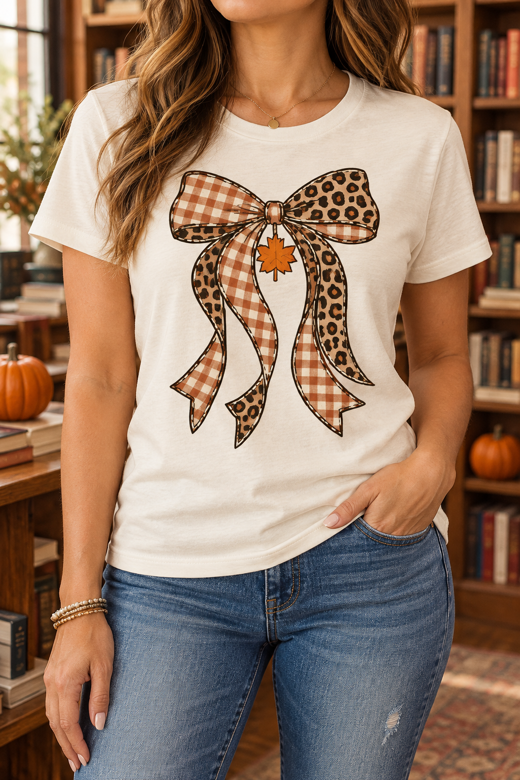 Bow Season boutique modeled mockup