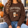 Cold Hands, Warm Coffee boutique modeled mockup