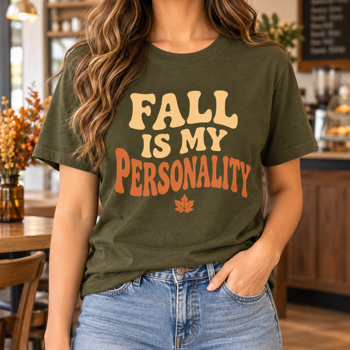Fall Is My Personality boutique modeled mockup