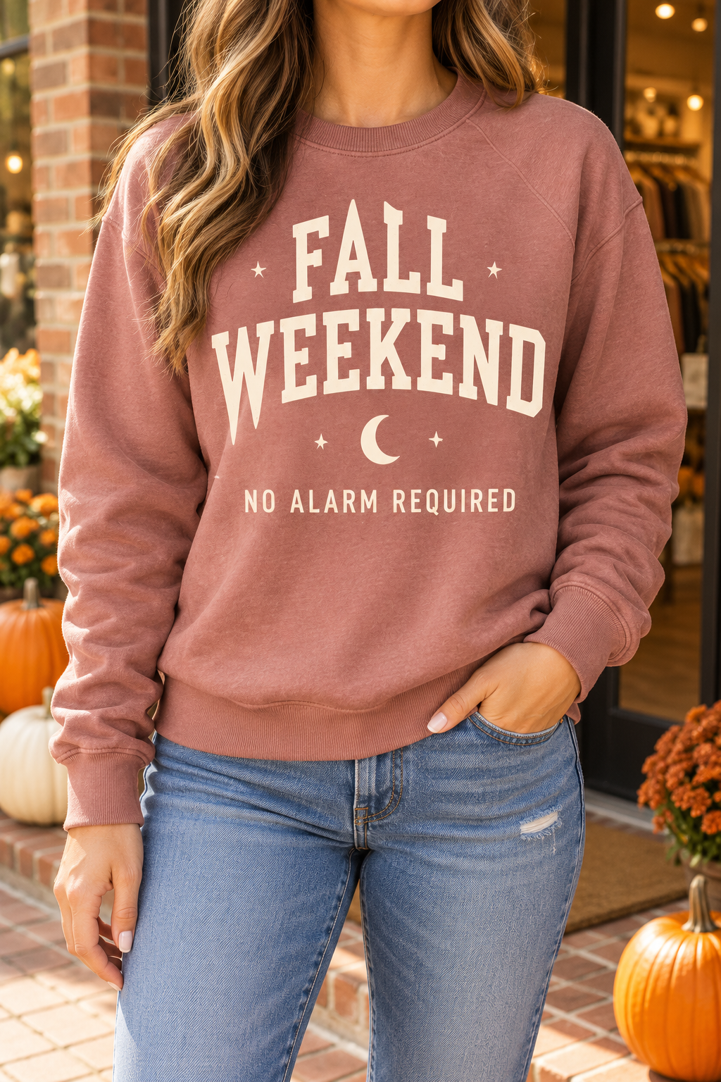 Fall Weekend boutique modeled mockup