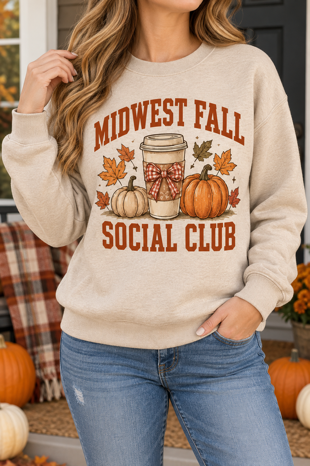 Midwest Fall Social Club boutique modeled mockup