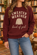 Sweater Weather Kind of Girl boutique modeled mockup
