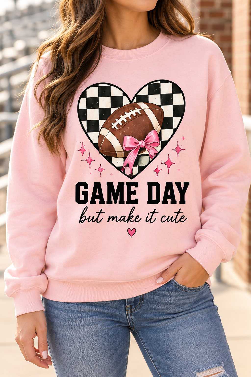 Game Day, but Make It Cute boutique modeled mockup
