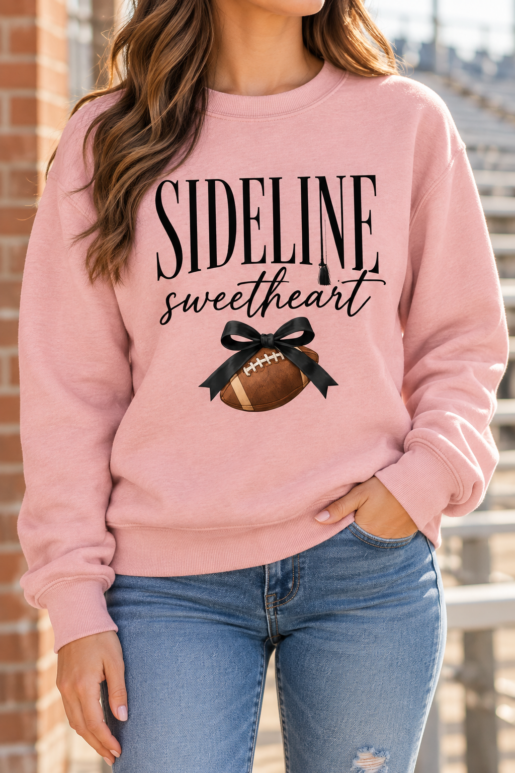 Sideline Sweetheart boutique modeled mockup