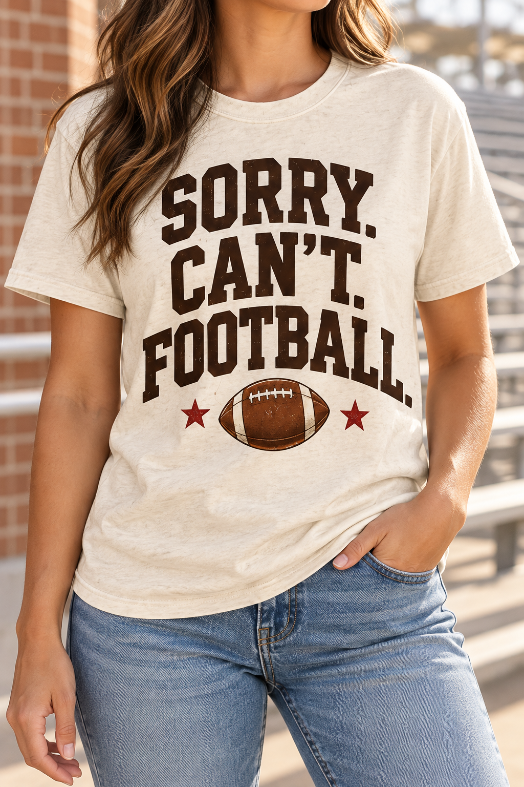 Sorry. Can’t. Football. boutique modeled mockup