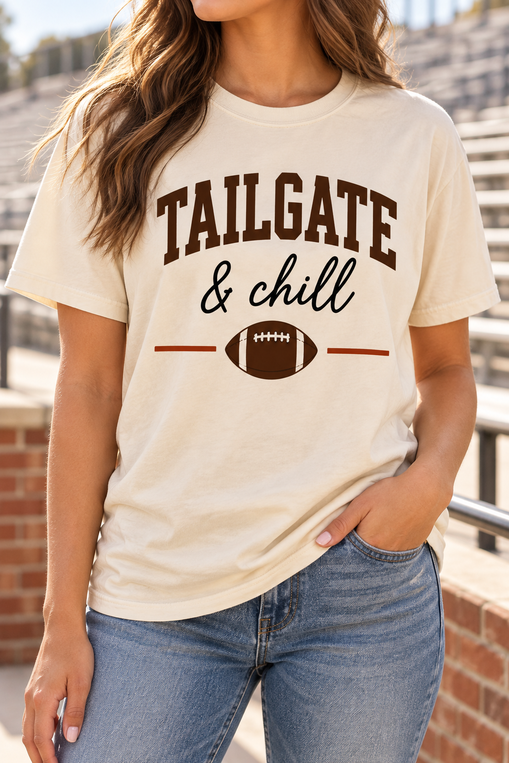 Tailgate & Chill boutique modeled mockup